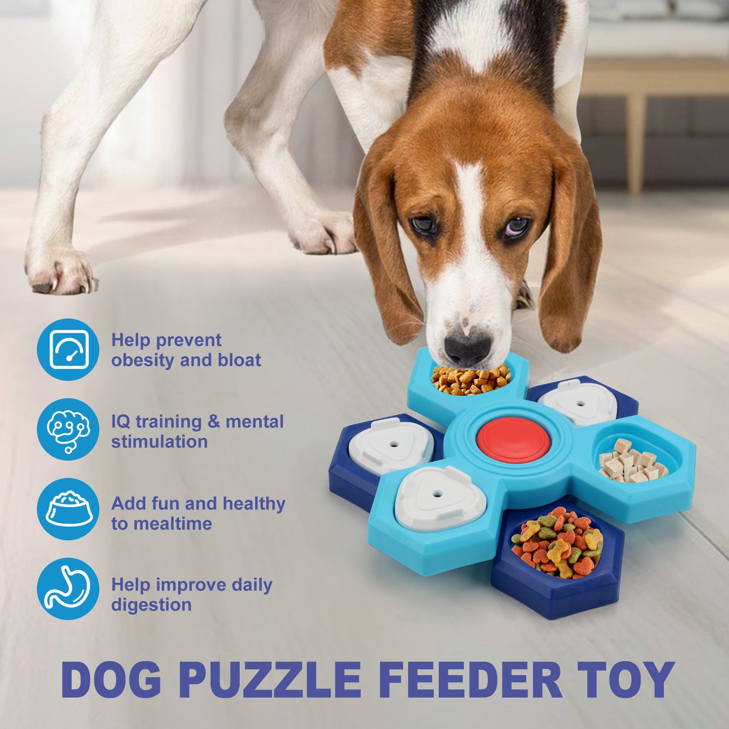 Educational pet toy multi-layer rotating turntable slow food tray training dog foraging toy