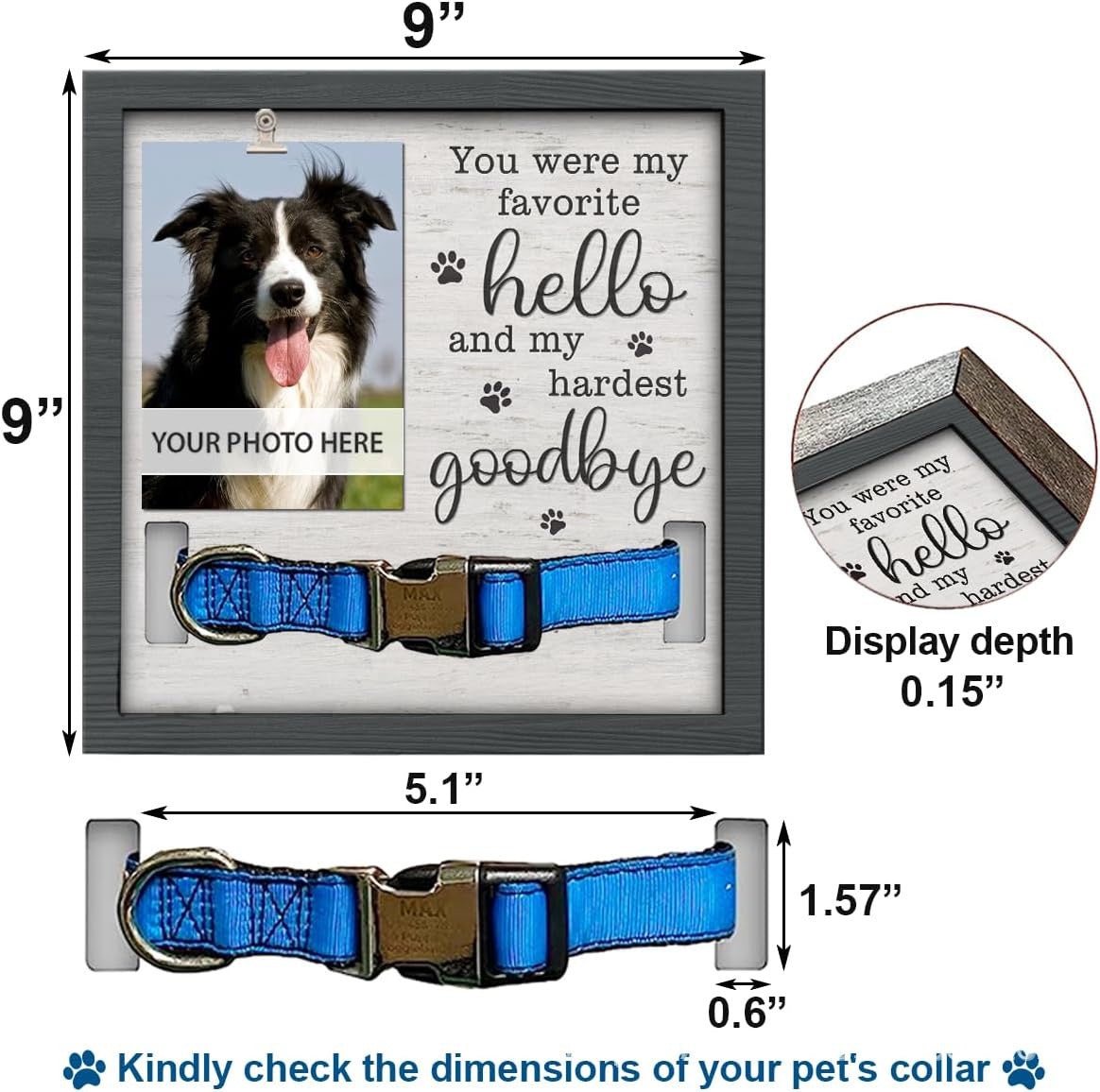 Wooden Pet Memorial Photo Frame