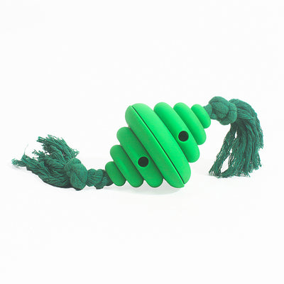 Pet dog chewing tug toy ball