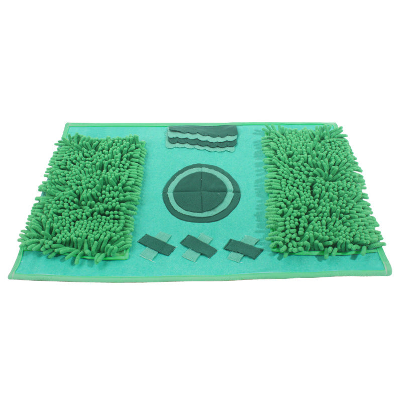 Pet dog sniffing feeding mat